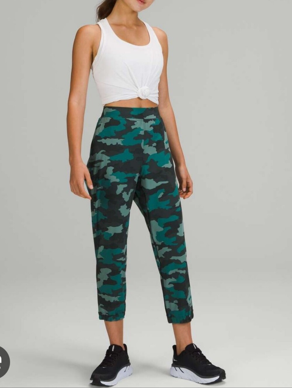lululemon athletica Adapted 23"  Teal and Black Camo Cropped Jogger Pants